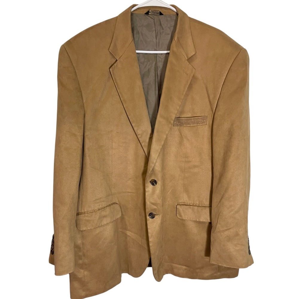 Lauren Ralph Lauren 48R Tan Faux Suede Blazer Sport Coat Two Button Preppy